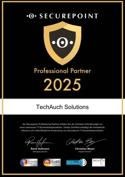 Securepoint Professional Partner 2025 - TechAuch Solutions München