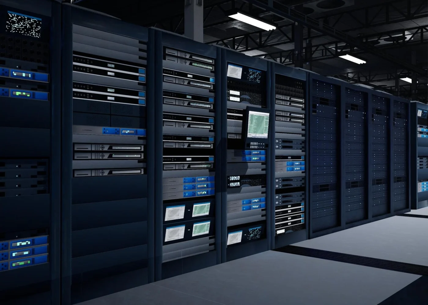Techauch Techniker wartet hochverfügbare Hosting Server in einem Rechenzentrum in München